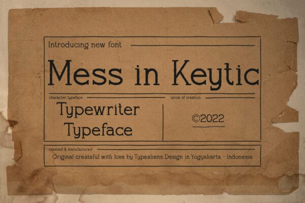 复古打印印刷海报画册Logo标题品牌衬线排版英文字体MESS IN KEYTIC-第2494期-