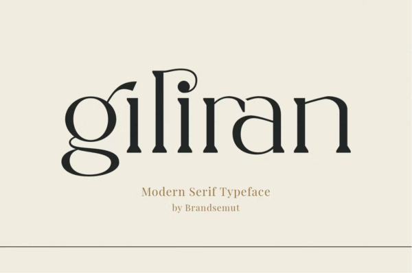 简约现代时尚优雅的海报画册Logo标题女性品牌衬线排版英文字体Giliran – Modern Serif-第2516期-