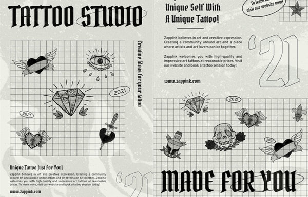 18款极简黑白文身图形几何主视觉KV海报品牌推广自媒体推文排版设计-第2536期-