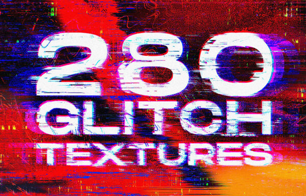 280款抽象艺术炫彩复古故障风毛刺肌理海报背景设计套件280 Glitch Distortion Textures  -第2542期-