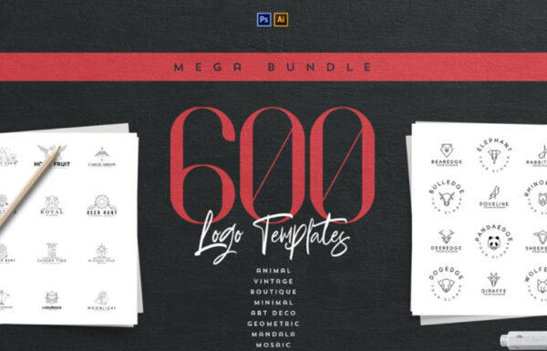 600+徽标标志LOGO设计矢量模板素材 Mega Bundle – 600 Logo Templates-第995期-