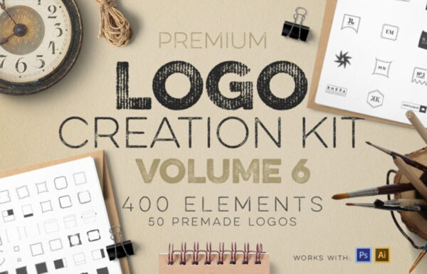 400+标志徽标设计矢量素材套件 Logo Creation Kit Vol.6-第995期-