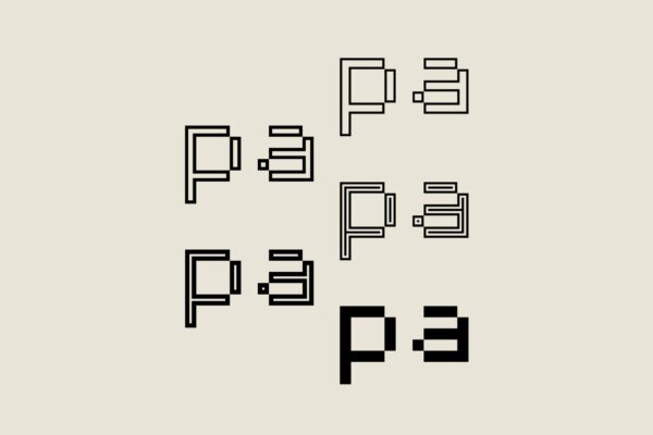 10款现代极简像素化空心线条无衬线英文排版字体家族Partita Font Family-第2654期-