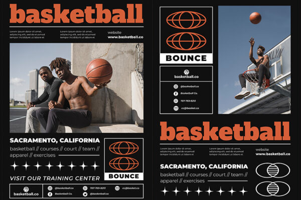 11款都市运动健身篮球主题极简艺术复古海报横幅推文电商详情品牌推广排版源文件-第2644期-