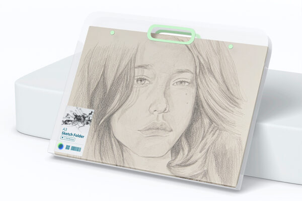 6款A3塑料文件袋素描画袋文具袋档文件袋PSD样机Sketch Folder Mockup-第2705期-