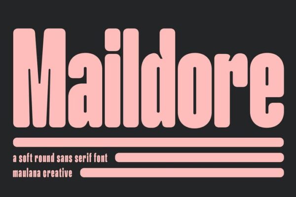 趣味圆润柔和浓缩简约创意海报标题排版杂志Logo字体Maildore Soft Round Sans Serif Font-第2700期-