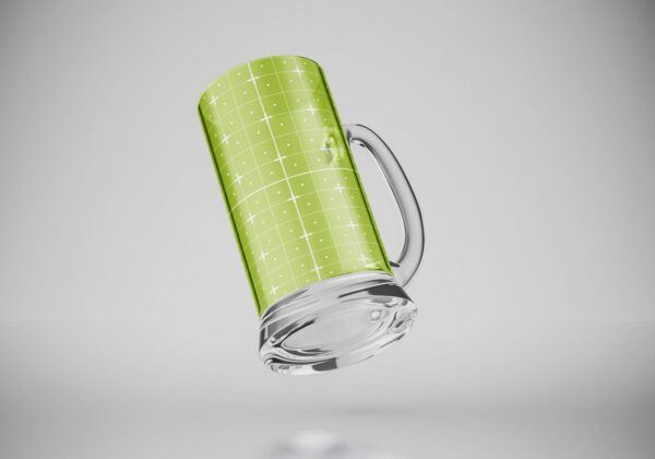 透明啤酒杯品牌Logo设计样机
