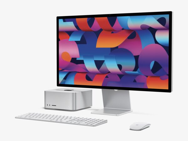 极简苹果工作站MAC Display显示器台式电脑ui界面设计展示PS智能样机组合套装Mac Studio & Studio Display Mockups -第2658期-