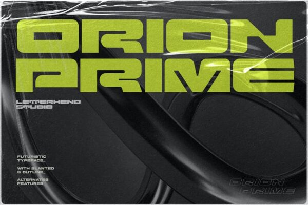 重型粗体机能未来科幻运动赛事赛博朋克英文Logo标题字体Orion Prime-第2667期-