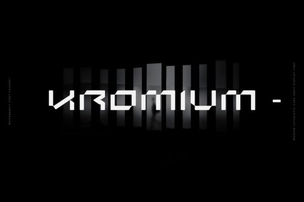 未来科技像素极简主义科幻机能赛博机甲风排版Logo海报设计无衬线字体MBF Kromium-第2659期-