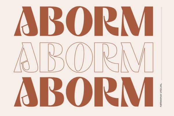 优雅逆反差复古海报画册Logo标题品牌衬线排版英文字体Aborm – Logo Font-第2599期-