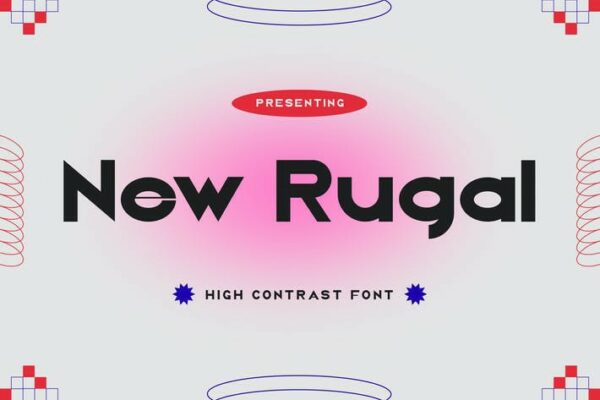 简约干净高对比度海报标题排版杂志Logo字体New Rugal-第2700期-