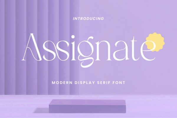 优雅复古纤细海报标题logo排版衬线英文字体Assignate – Elegant Display Serif-第2616期-