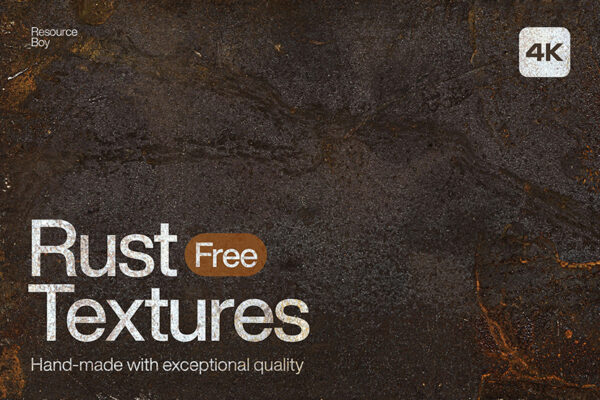 50款可商用复古做旧铁质生锈污迹高清4K背景肌理设计包Resource Boy – Rust Textures-第2630期-