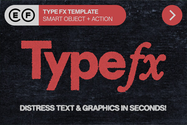 复古破损做旧印刷文字Logo标题PS特效样机设计套件TYPE FX BY EFCO STUDIO-第2696期-