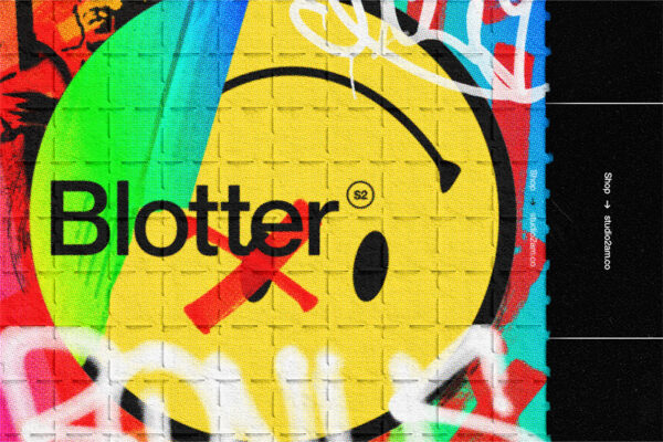 复古迷幻塑料包装袋穿孔吸墨纸打印半调效果卡片海报设计PS特效样机Blotter – LSD Paper Mockup-第2626期-