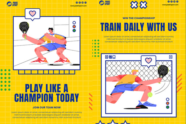 11款活力夏季运动网球人物插画品牌推广电商详情公众号推文落地页海报排版设计-第2803期-