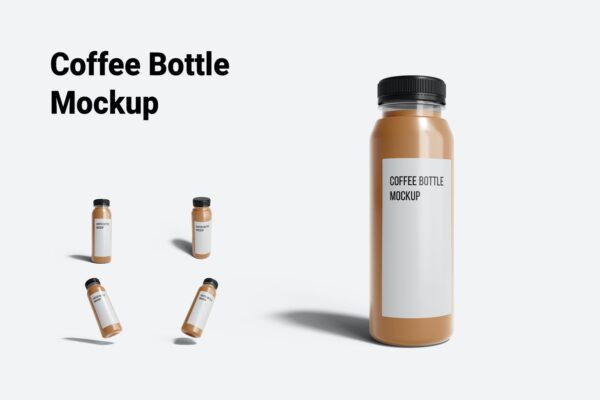 咖啡饮料瓶标签包装设计样机