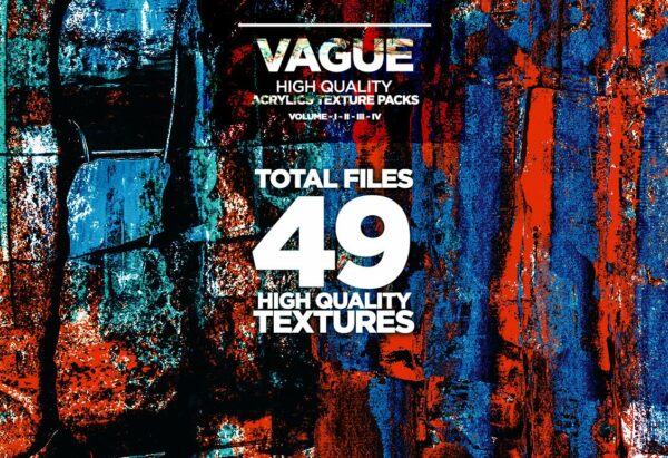 49款高质量丙烯酸颜料手工涂料涂鸦纹理素材合辑Vague 49 Acrylics Textures Packs