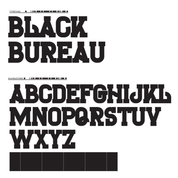 赛博重型科幻未来科技风机能先锋抽象海报标题装饰排版设计字体Black Bureau-第2757期-
