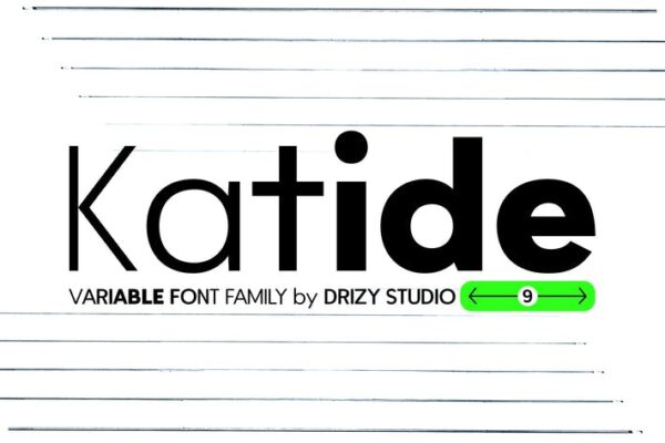 现代独特极简可变连字画册海报标题logo装饰排版无衬线字体Katide-第2863期-