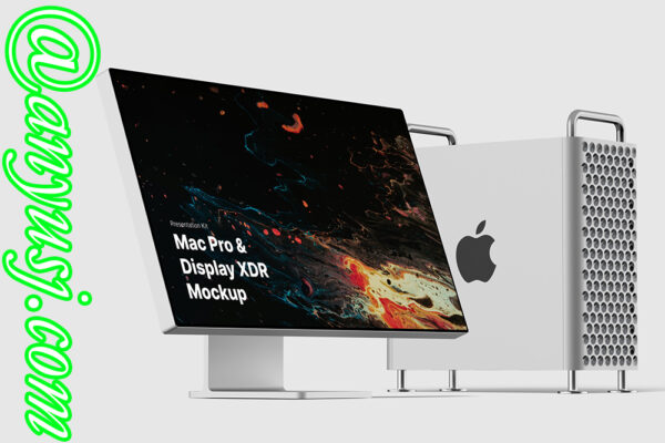 12套48款高质量Mac Pro苹果台式电脑+Display XDR显示器多材质UI设计展示组合PSD样机Mac Pro & Display XDR, Presentation Kit-第2875期-