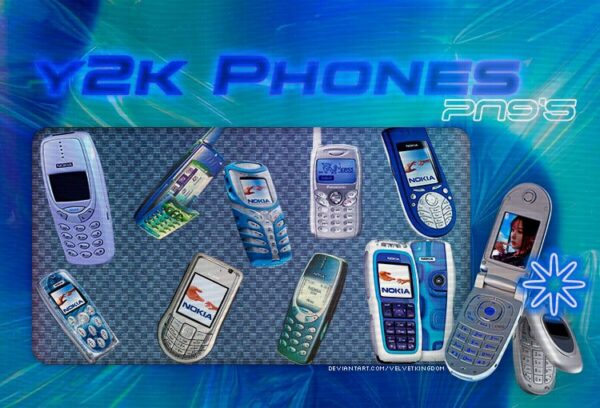 17款复古Y2K风格诺基亚直板手机磨损做旧PNG免扣图片Y2K PHONES PNG PACK-第2714期-