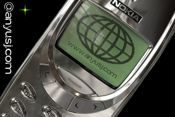 复古单色半调位图像素手机屏幕文字Logo特效Ps诺基亚手机样机套件Retro Phone Screen Effect-第2714期-