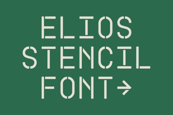 现代工业风个性印刷复古断线极简品牌设计排版标题logo无衬线字体Elios-第2898期-