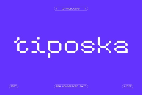 现代像素未来科技新复古极简品牌设计排版标题logo无衬线字体Tiposka-第2898期-