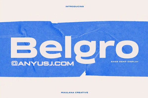 极简科技赛博重型粗体海报标题排版设计品牌无衬线西文字体系列Belgro Font-第2910期-