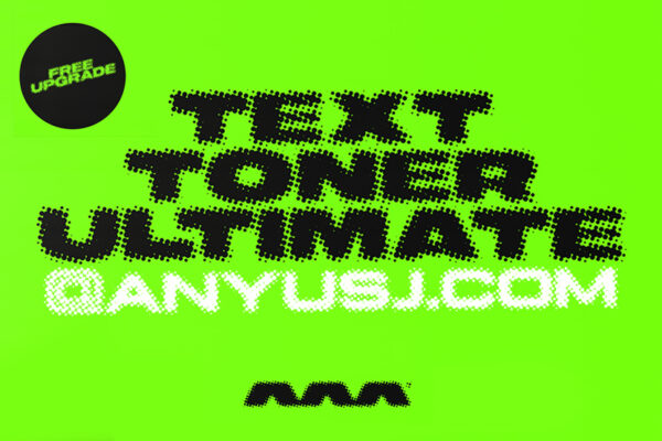 3套复古半调抽象波点扭曲文字Logo徽标特效PS动作AAA-Text Toner-第2903期-