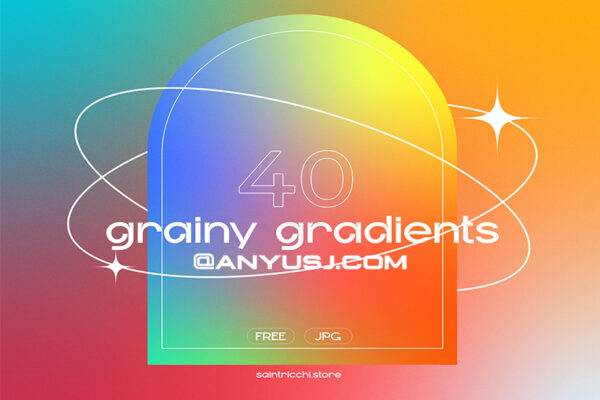 40款渐变弥散光复古噪点颗粒海报设计背景包40  Grainy Gradient Textures