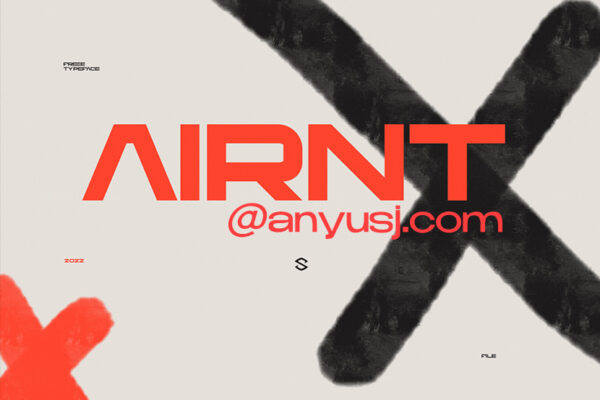 极简科技赛博重型粗体海报标题排版设计品牌无衬线西文字体系列AIRNT-第2910期-