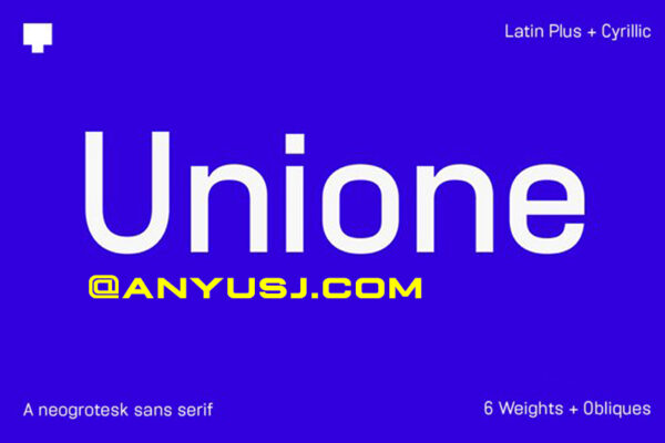25款现代几何可变极简海报标题排版设计西文字体家族Unione Font Family-第2923期-