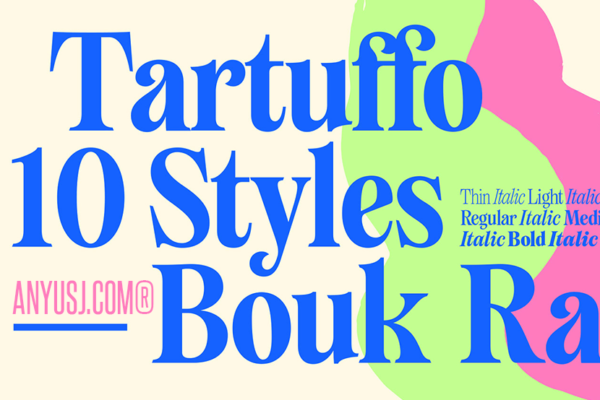 10款复古优雅美学新颖流畅艺术衬线艺术西文字体家族Tartuffo Typeface-第3019期-