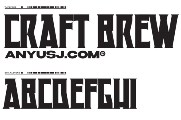 赛博朋克HUD机能科技未来西文海报排版标题logo装饰无衬线字体Craft Brew-第3151期-