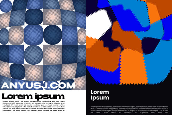 75款现代抽象艺术孟菲斯几何图形插画海报设计AI源文件-第3212期-