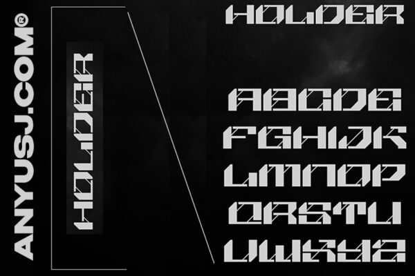 赛博朋克HUD机能科技未来西文海报排版标题logo装饰无衬线字体Droper-第3151期-