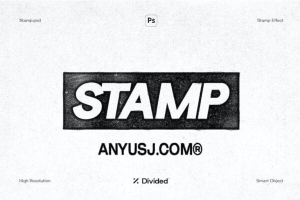 复古真实油墨印章印刷照片后期文字logo标题特效PS样机Stamp Effect-第3123期-