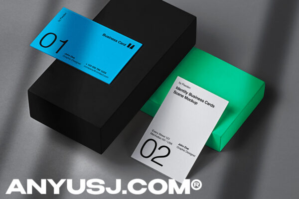 品牌设计提案名片场景样机模板素材 Identity Brand Psd Business Card Mockup-第3216期-