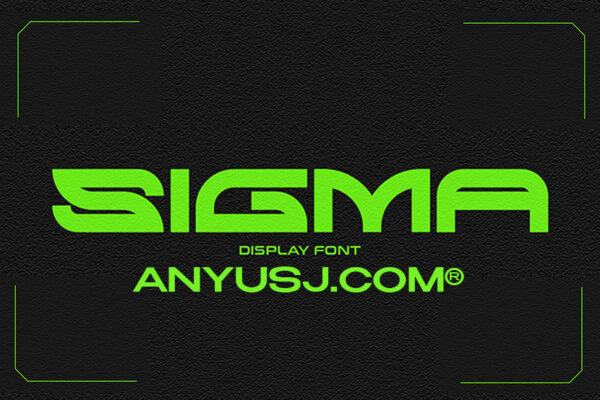赛博朋克HUD机能科技未来西文海报排版标题logo装饰字体Sigma Font-第3057期-
