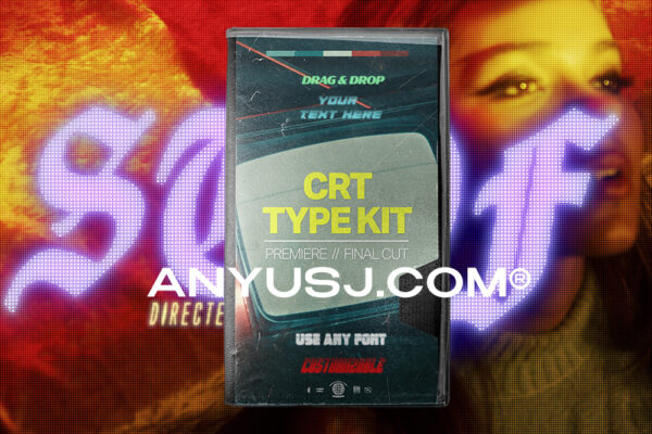 PR/AE/FCPX预设脚本-复古怀旧CRT视频标题特效设计素材Tropic Colour – CRT Type Kit-第3126期-