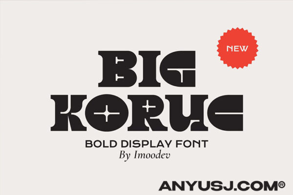 创意现代优雅流畅趣味海报排版标题logo逆反差无衬线西文字体Big Koruc – Modern Display Fonts-第3244期-