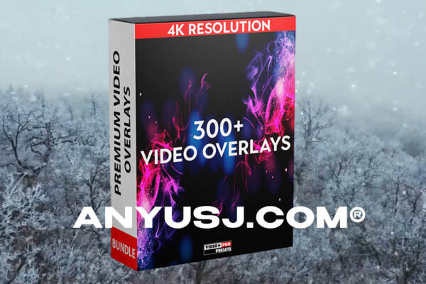 300+实用4K雪花灯光火花烟雾故障烟花漏光雨水粒子星球视频叠加素材300+ 4K VIDEO OVERLAYS-第3326期-