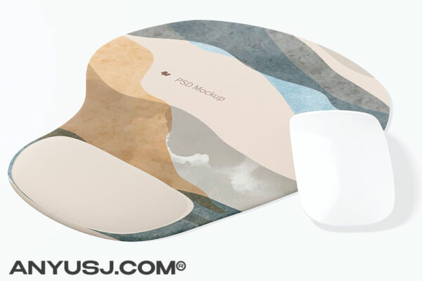 6款创意护腕垫手托硅胶布料办公VI品牌设计展示鼠标垫桌垫PSD样机-第3451期-