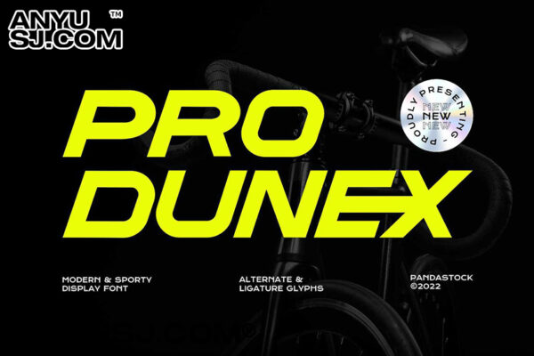 极简未来科技赛博海报排版标题logo徽标设计无衬线西文字体Pro Dunex-第3483期-