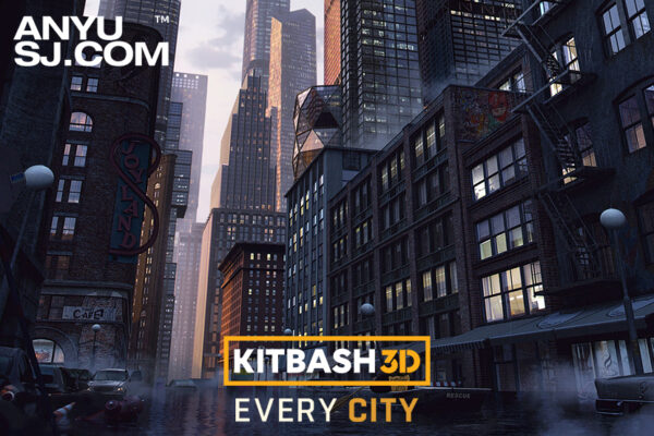 现代都市摩天大楼CBD金融区住宅楼政府大厅城市建筑3D模型素材 KitBash3D – Every City