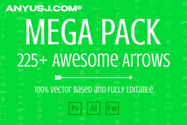 225款+箭头矢量AI图形设计套件Mega Pack of Awesome Arrows