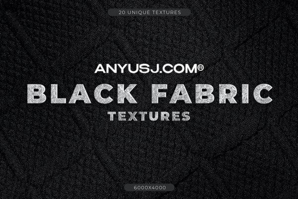 20款质感高清黑色编织物布料纹理背景肌理Black Fabric Textures